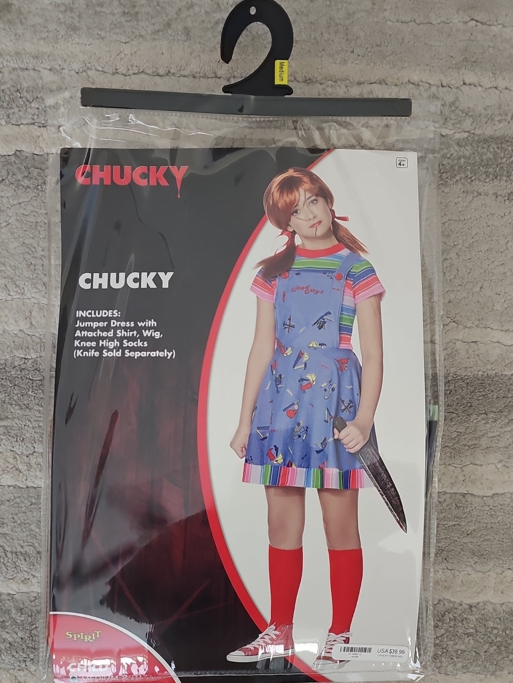 Kids Costume Jumper Dress with Wig - Blue (Dress, Wig, and Knife INCLUDED)